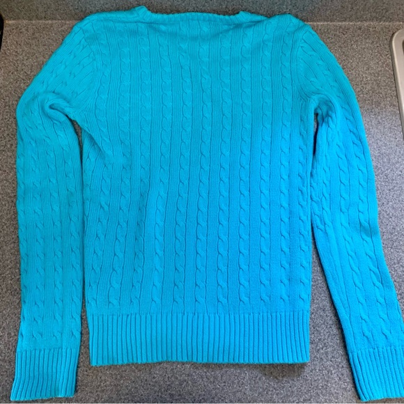 Lilly Pulitzer Cable Knit Cotton Sweater Women’s Size XS Bright Blue Luxury - Picture 2 of 6